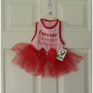 SimplyDog Tutu Apparel Furever Pink Red Velentines NWT